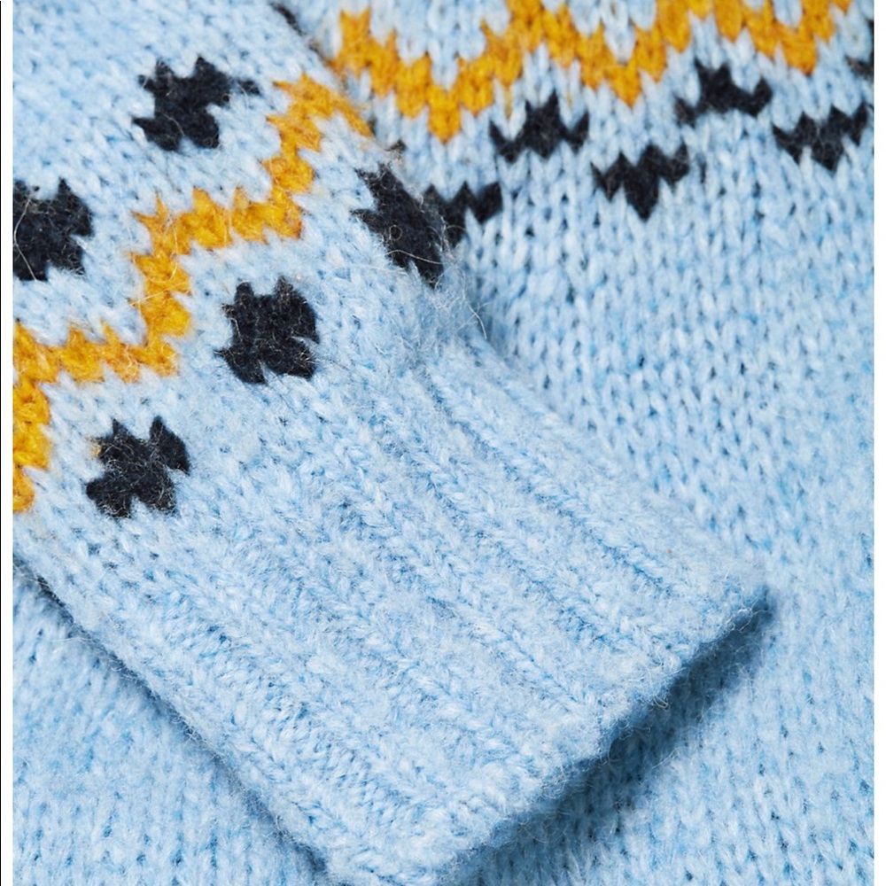 Blue turtle neck pattern sweater - Picture 6 of 7